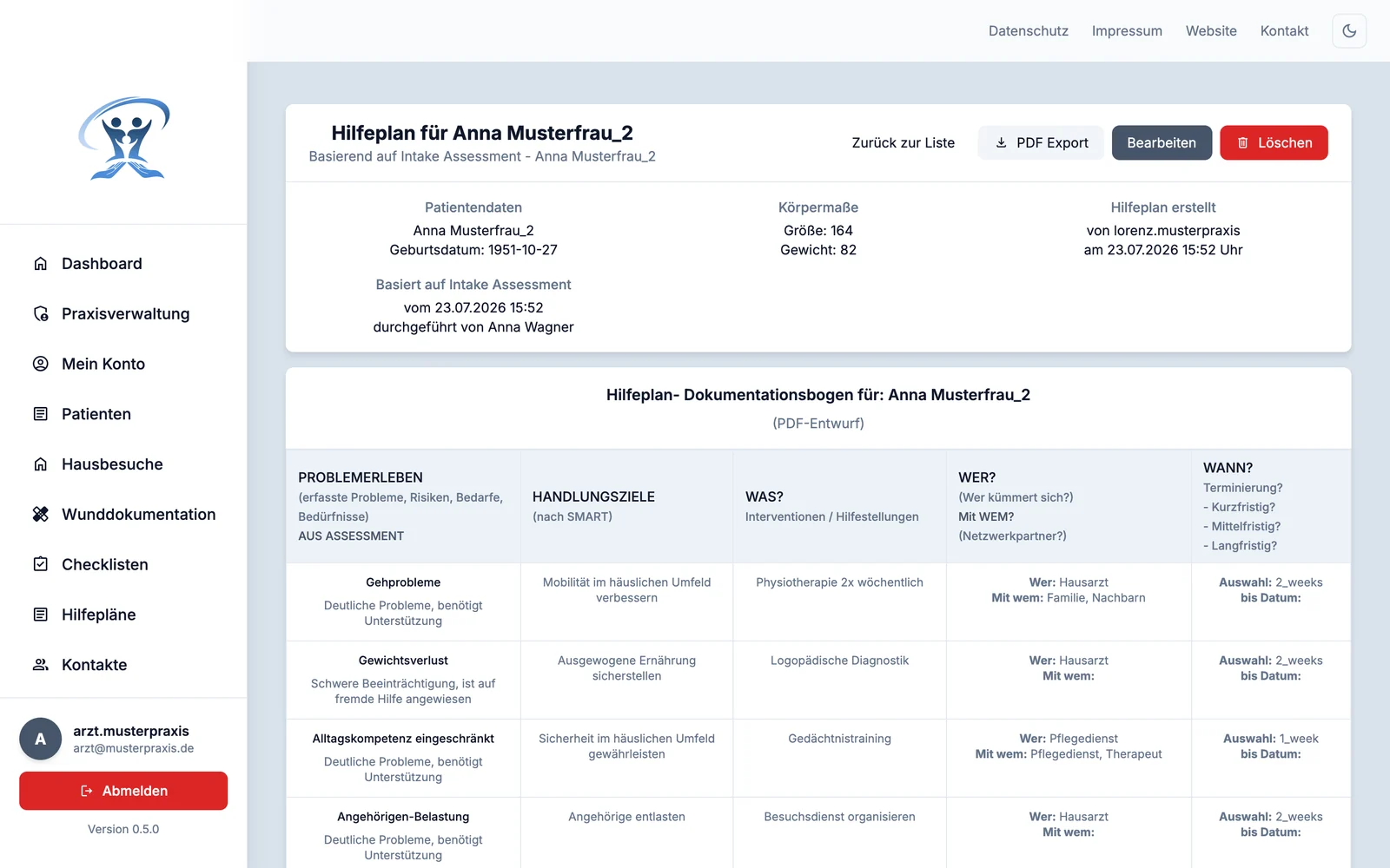 Hilfeplan in MARA Assist